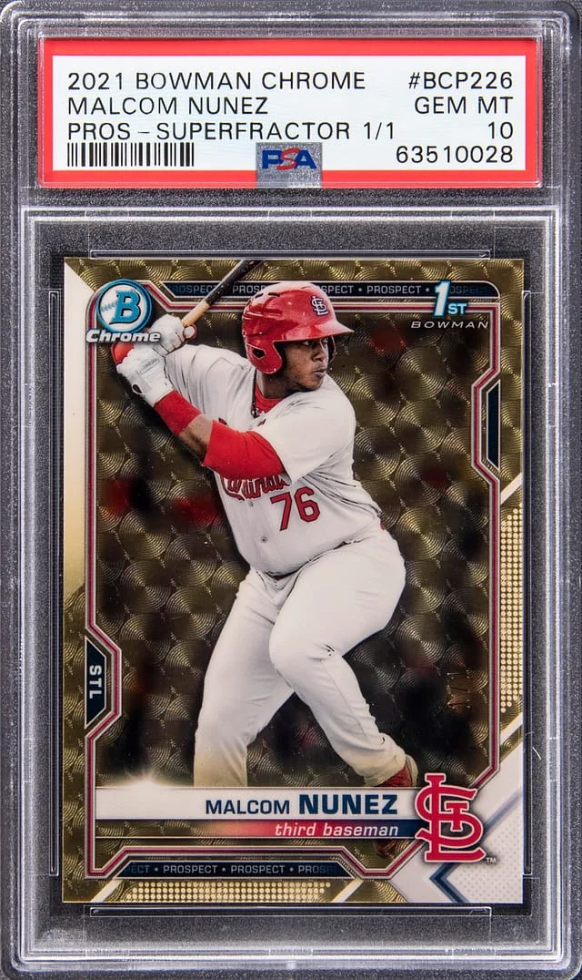 2021 Bowman Chrome Prospects Malcom Nunez SuperFractor #BCP-226 card image