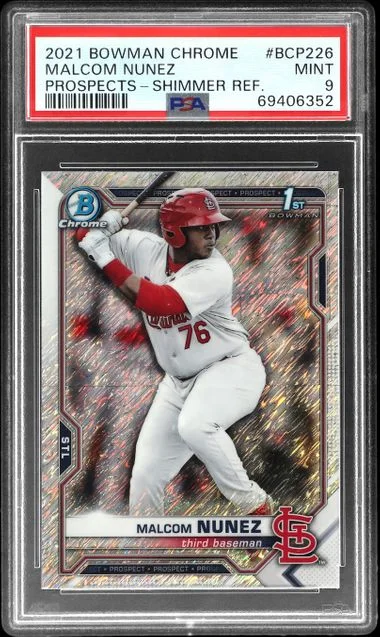 2021 Bowman Chrome Prospects Malcom Nunez Shimmer Refractor #BCP226 card image