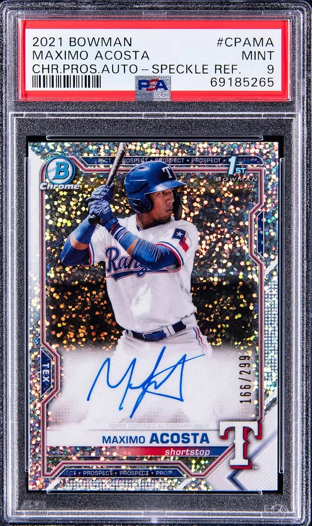 2021 Bowman Chrome Prospects Maximo Acosta Autograph - Speckle Refractor #CPAMA card image