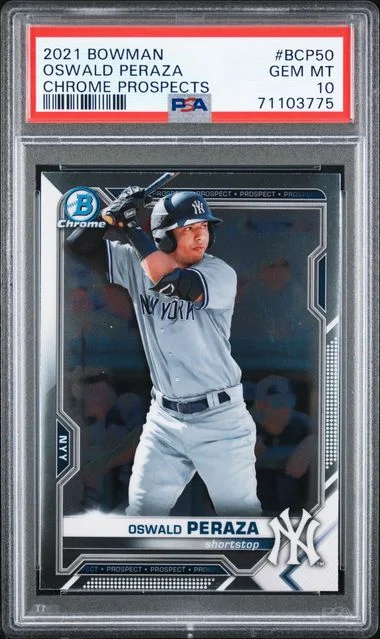 2021 Bowman Chrome Prospects Oswald Peraza #BCP50 card image