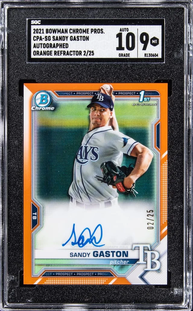 2021 Bowman Chrome Prospects Sandy Caston Orange Refractor #CPA-SG card image