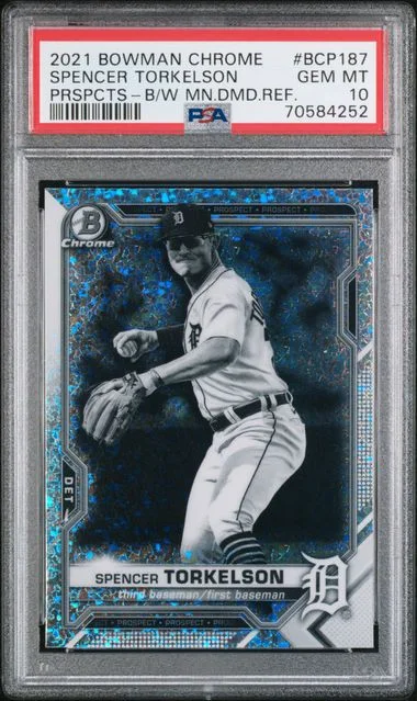2021 Bowman Chrome Prospects Spencer Torkelson Black/White Mini Diamond Refractor #BCP-187 card image