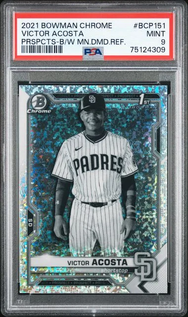 2021 Bowman Chrome Prospects Victor Acosta Black/White Mini Diamond Refractor #Bcp151 card image