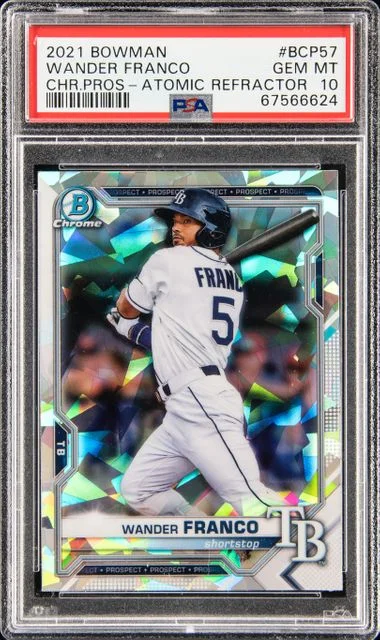 2021 Bowman Chrome Prospects Wander Franco Aqua Shimmer Refractor #Bcp57 card image