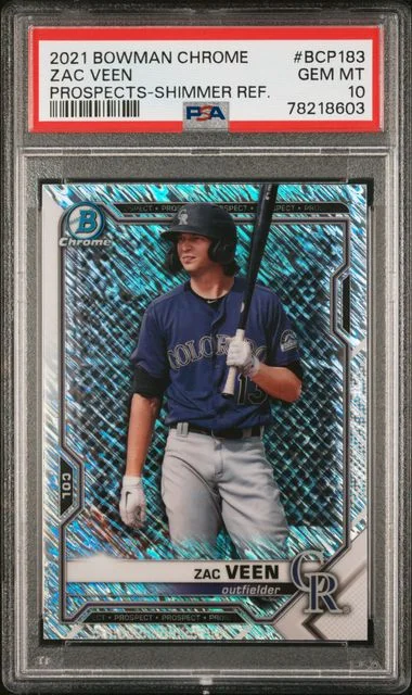 2021 Bowman Chrome Prospects Zac Veen #BCP183 card image