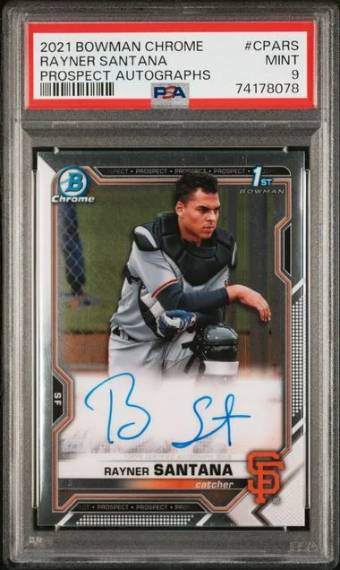 2021 Bowman Chrome Rayner Santana Prospect Autographs #CPARS card image