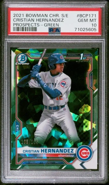 2021 Bowman Chrome Sapphire Cristian Hernandez Edition Prospects Green #BCP171 card image