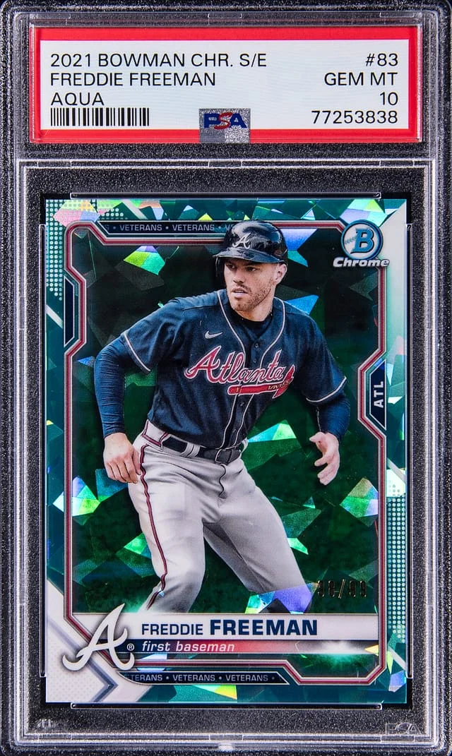 2021 Bowman Chrome Sapphire Freddie Freeman Edition Aqua #83 card image