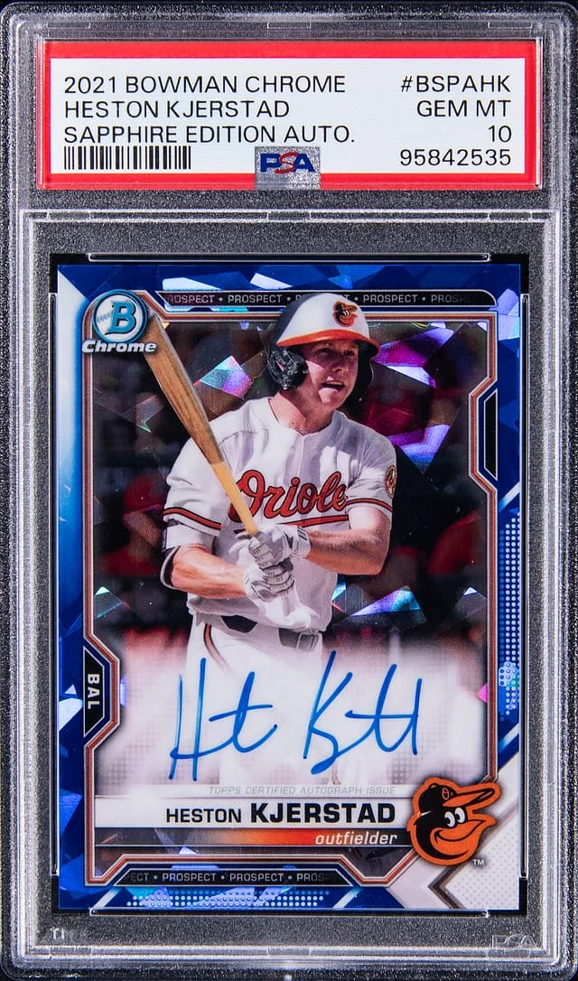 2021 Bowman Chrome Sapphire Heston Kjerstad Edition Autographs #BSPAHK card image