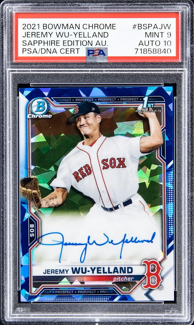 2021 Bowman Chrome Sapphire Jeremy Wu-Yelland Edition Autograph #BSPAJW card image