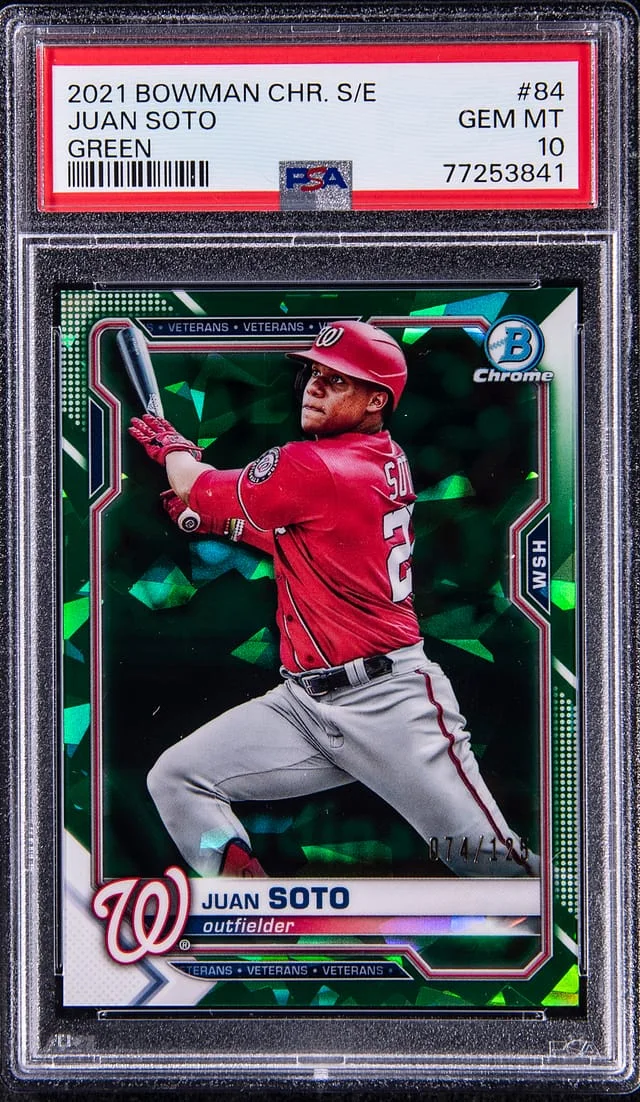 2021 Bowman Chrome Sapphire Juan Soto Edition Green #84 card image