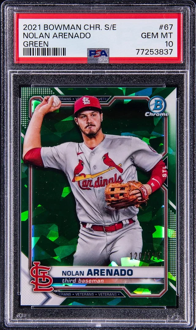 2021 Bowman Chrome Sapphire Nolan Arenado Edition Green #67 card image