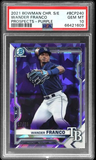 2021 Bowman Chrome Sapphire Wander Franco Edition Prospects Purple #BCP-240 card image
