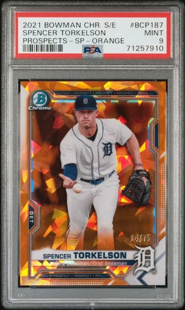 2021 Bowman Chrome Spencer Torkelson Edition Prospects SP Orange #BCP-187 card image