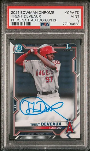 2021 Bowman Chrome Trent Deveaux Prospect Autographs #CPATD card image