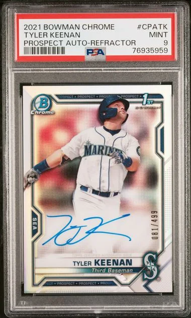 2021 Bowman Chrome Tyler Keenan Prospect Autographs #CPATK card image