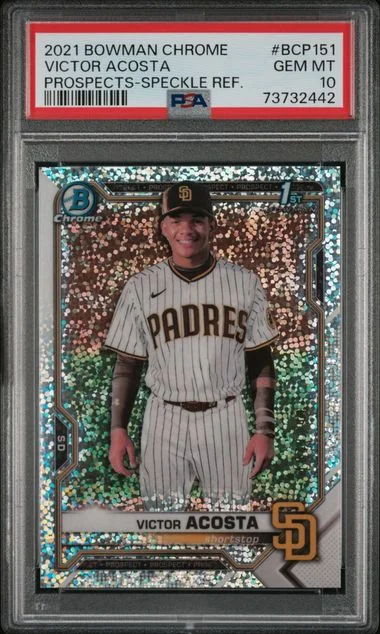2021 Bowman Chrome Victor Acosta Speckle Refractor #BCP-151 card image