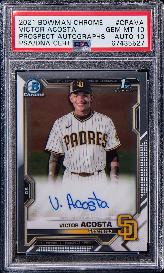 2021 Bowman Chrome Victor Acosta Prospect Autographs #CPA-VA card image