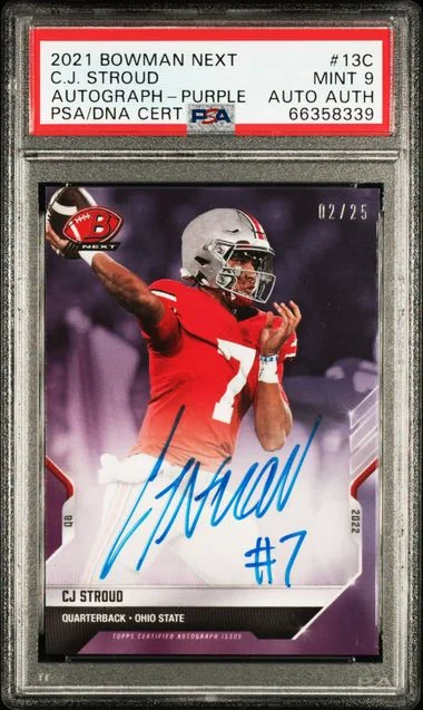 2021 Bowman Cj Stroud Next Autographs-Purple #13C card image