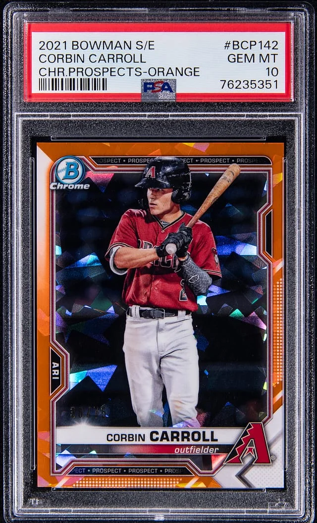 2021 Bowman Corbin Carroll Sapphire Edition Chrome Prospects Orange #BCP142 card image