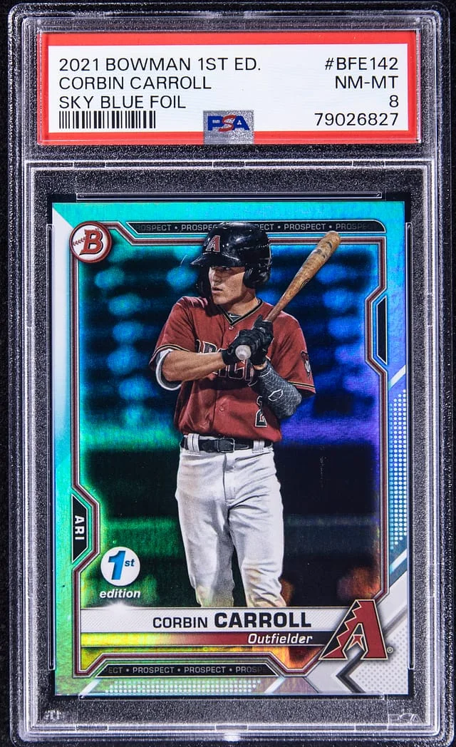 2021 Bowman Corbin Carroll 1st Edition Sky Blue Foil #BFE142 card image