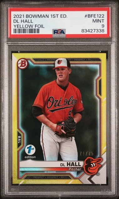 2021 Bowman DL Hall 1st Edition Yellow Foil #BFE-122 card image