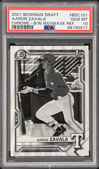2021 Bowman Draft Aaron Zavala Chrome-Black & White Raywave Refractor #BDC101 card image