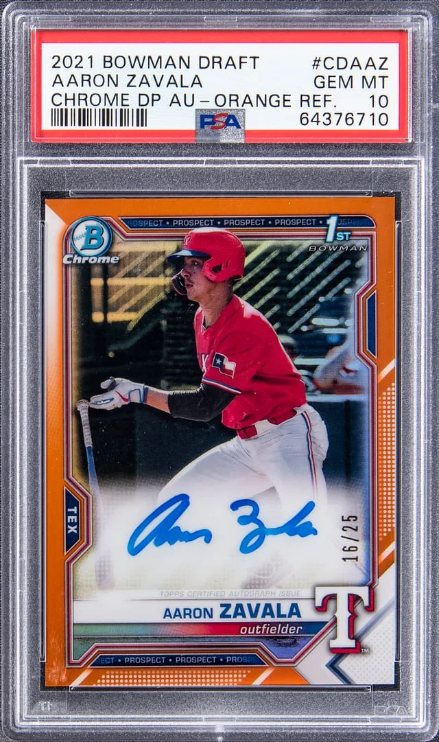 2021 Bowman Draft Aaron Zavala Chrome Draft Pick Autograph #CDA-AZ card image
