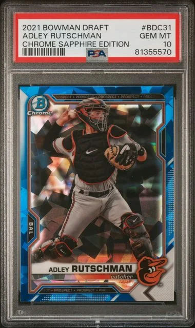 2021 Bowman Draft Adley Rutschman Chrome Sapphire Edition #BDC31 card image