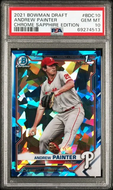 2021 Bowman Draft Andrew Painter Chrome Sapphire Edition #BDC-10 card image
