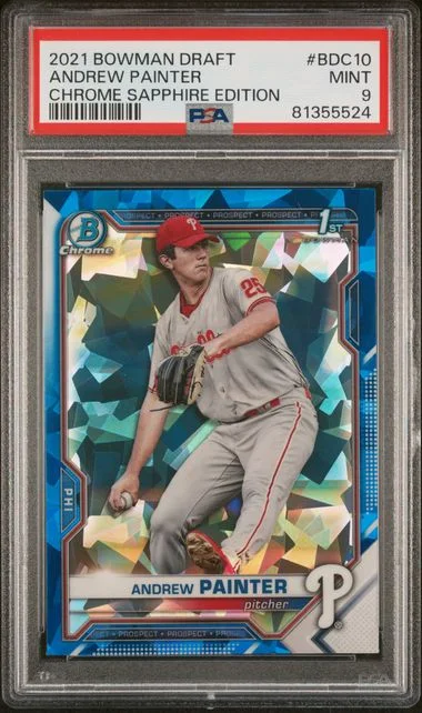 2021 Bowman Draft Andrew Painter Chrome Sapphire Edition #Bdc10 card image