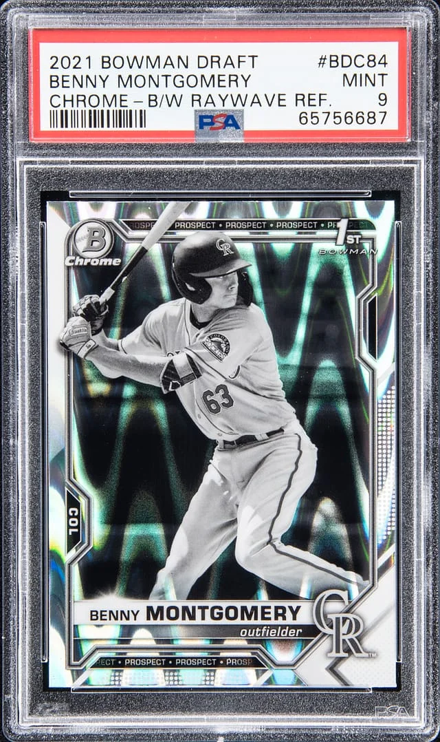2021 Bowman Draft Benny Montgomery Chrome Black/White Raywave Refractor #BDC-84 card image