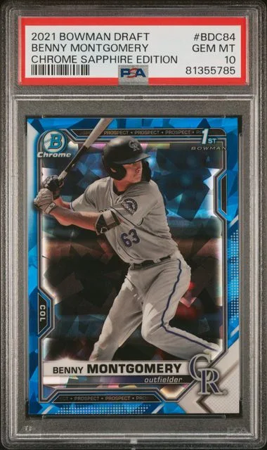 2021 Bowman Draft Benny Montgomery Chrome Sapphire Edition #BDC84 card image