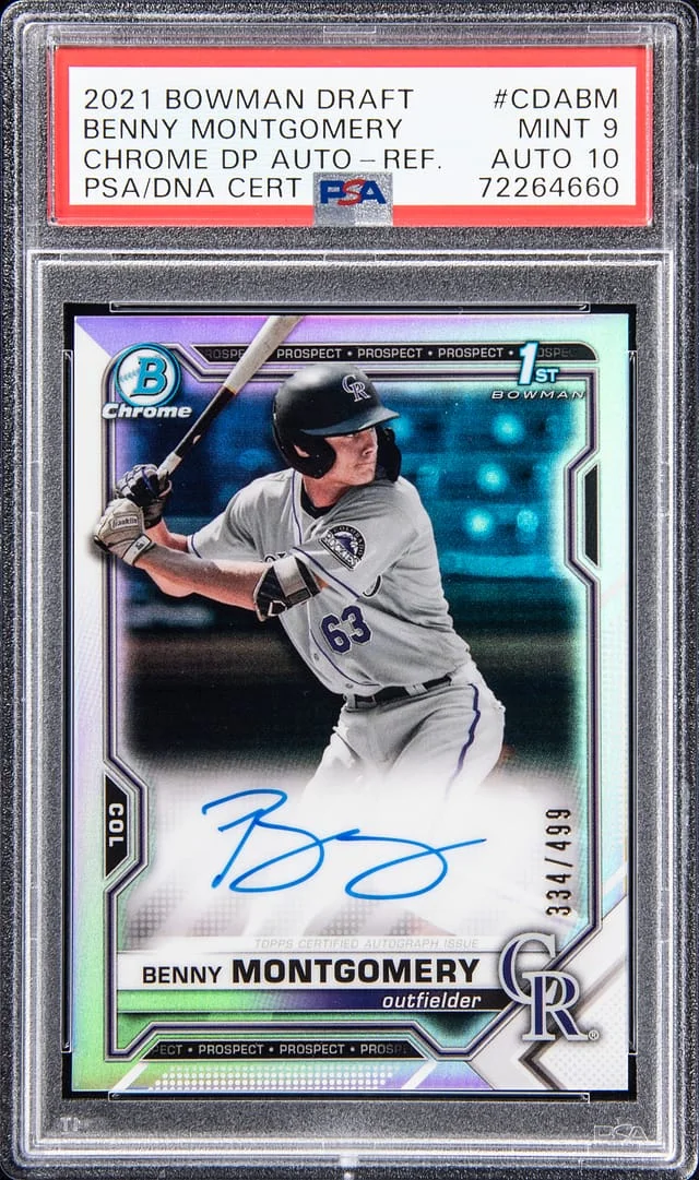 2021 Bowman Draft Benny Montgomery Chrome Draft Picks Autograph Refractor #CDA-BM card image