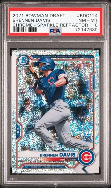 2021 Bowman Draft Brennen Davis Chrome-Sparkle Refractor #BDC124 card image
