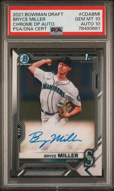 2021 Bowman Draft Bryce Miller Chrome Draft Pick Autographs #CDA-BMI card image