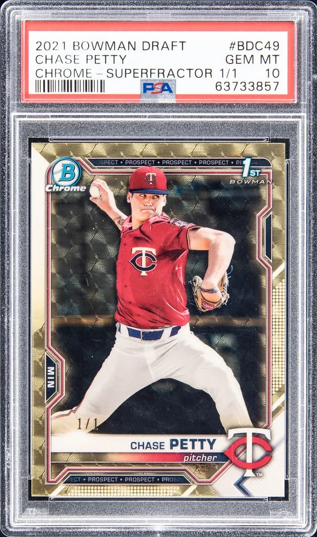 2021 Bowman Draft Chase Petty Chrome Superfractor #BDC-49 card image