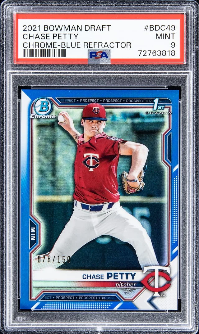 2021 Bowman Draft Chase Petty Chrome - Blue Refractor #BDC49 card image