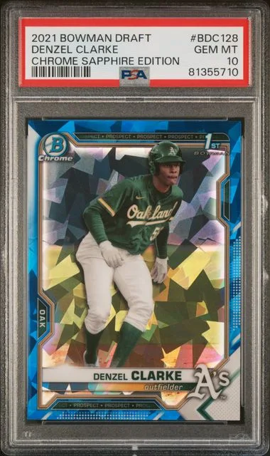 2021 Bowman Draft Denzel Clarke Chrome Sapphire Edition #BDC128 card image