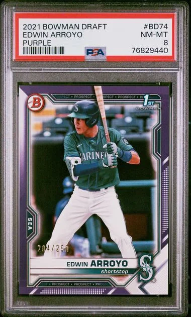 2021 Bowman Draft Edwin Arroyo Purple #BD74 card image