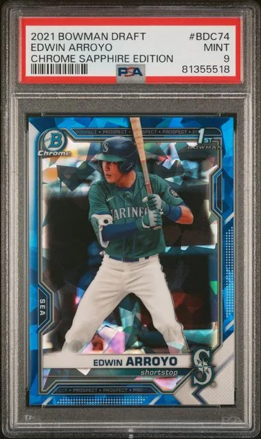 2021 Bowman Draft Edwin Arroyo Chrome Sapphire Edition #Bdc74 card image