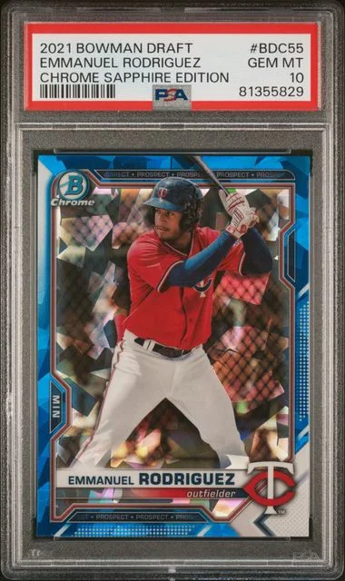 2021 Bowman Draft Emmanuel Rodriguez Chrome Sapphire Edition #BDC55 card image