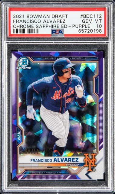 2021 Bowman Draft Francisco Alvarez Chrome Sapphire Edition Purple #BDC-112 card image