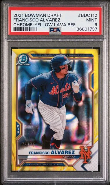 2021 Bowman Draft Francisco Alvarez Chrome-Yellow Lava Refractor #BDC112 card image