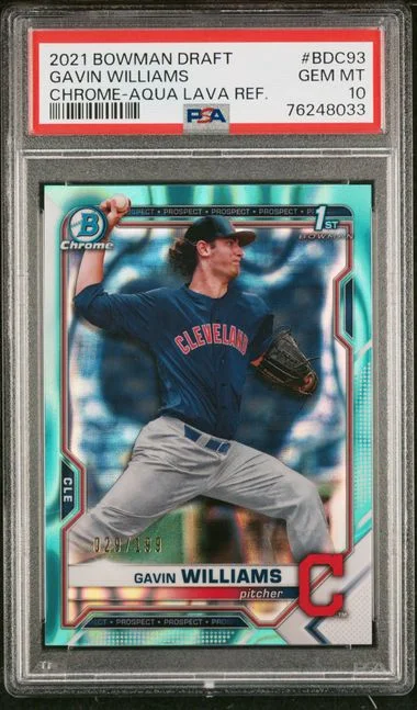 2021 Bowman Draft Gavin Williams Chrome Sapphire Edition #BDC93 card image