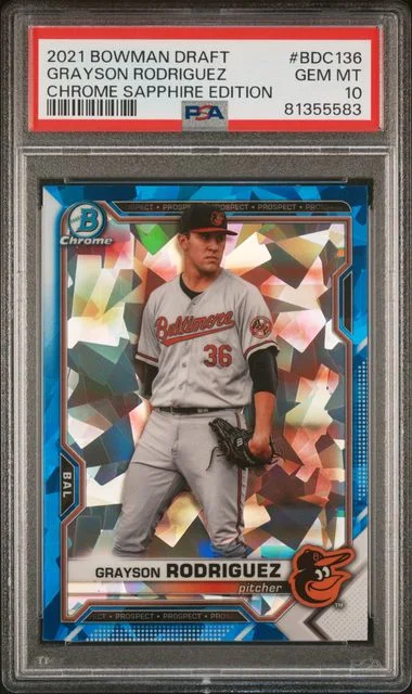 2021 Bowman Draft Grayson Rodriguez Chrome Sapphire Edition #BDC136 card image