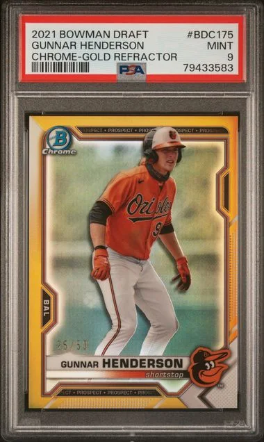 2021 Bowman Draft Gunnar Henderson Chrome-Gold Refractor #BDC175 card image