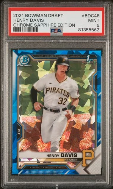 2021 Bowman Draft Henry Davis Chrome Sapphire Edition #Bdc48 card image