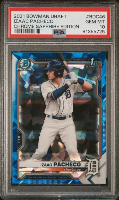 2021 Bowman Draft Izaac Pacheco Chrome Sapphire Edition #BDC46 card image