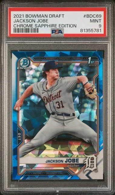 2021 Bowman Draft Jackson Jobe Chrome Sapphire Edition #Bdc69 card image